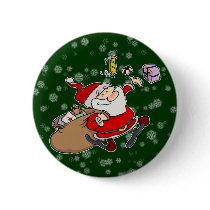 Happy Santa Pinback Button