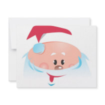 Happy Santa Claus face invitations