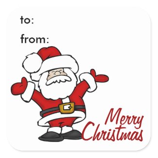 Happy Santa Gift Tag Sticker