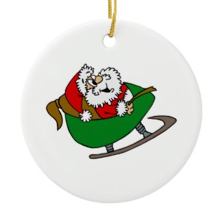 Happy Santa in Sleigh ornament