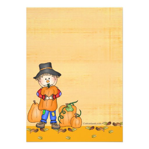Happy Scarecrow Photo Invitation