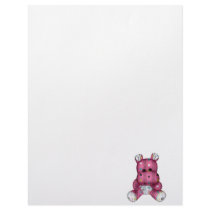 happy scribble hearts hippo letterhead template