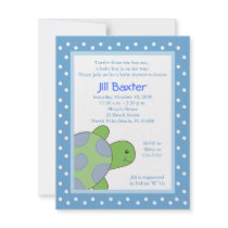 Happy Sea Turtle Blue Baby Shower Invitation