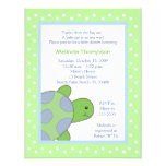 Happy Sea Turtle Green Baby Shower Invitation