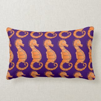 Happy seahorse throw pillow