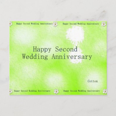  Wedding Anniversary Gifts on Happy Second Wedding Anniversary Postcard From Zazzle Com