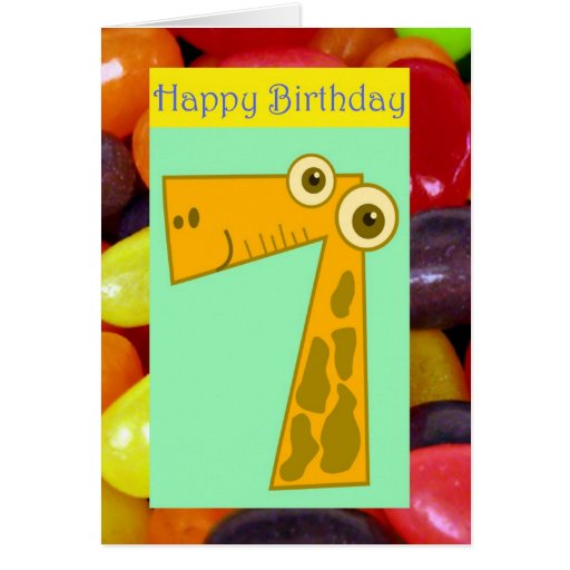 Happy seventh birthday 7th birthday turning seven card | Zazzle