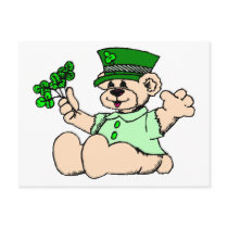 Happy Shamrock Bear postcards