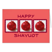 HAPPY SHAVUOT Hebrew fun Red Pomegranate Card