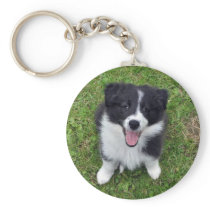 Happy Sheepdog Puppy Keychain keychains