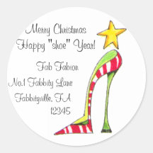 Happy Shoe Year address label Stickers