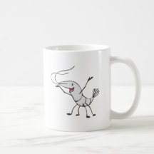 Happy Shrimp Cartoon Coffee Mugs