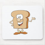 happy silly bread toast cartoon mouse pads