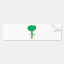 happy silly broccoli cartoon bumper stickers