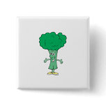 happy silly broccoli cartoon buttons