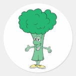 happy silly broccoli cartoon stickers