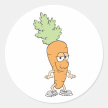 happy silly carrot cartoon sticker