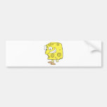 happy silly swiss cheese cartoon bumper sticker