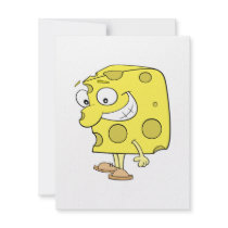 happy silly swiss cheese cartoon personalized announcement