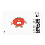 happy silly tomato cartoon stamps