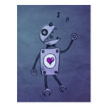 Happy Singing Robot postcard