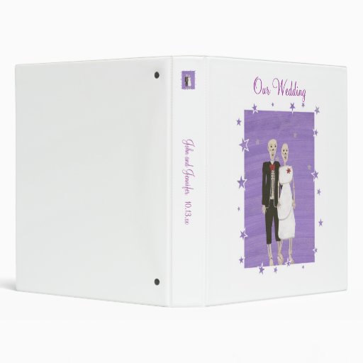 Happy Skeletons Halloween Wedding Binders
