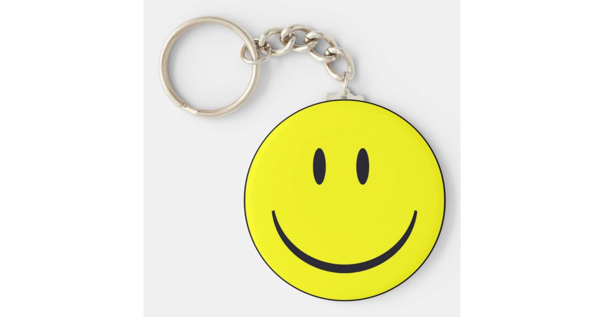 happy smiley face keychain Zazzle