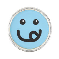Happy Smiley Yummy Face_baby blue