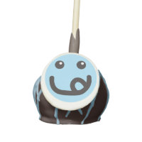 Happy Smiley Yummy Face_baby blue Cake Pops