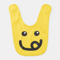 Happy Smiley Yummy Face_banana yellow Baby Bibs