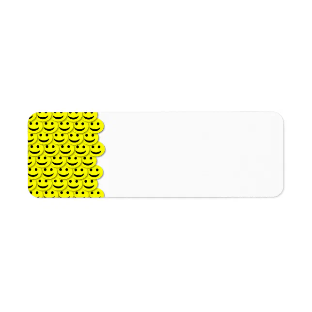 HAPPY SMILIES SMILE FACE CARTOONS YELLOW BLACK BAC LABEL Zazzle