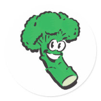 happy smiling broccoli stickers