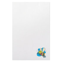 happy smiling cartoon bee stationery design