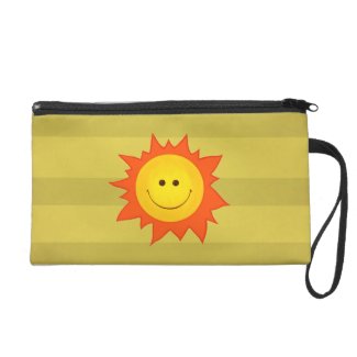 Happy Smiling Cartoon Sun Wristlet Purses