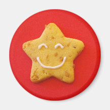 Happy smiling cookie fridge magnets