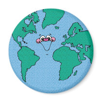 Happy Smiling Earth Earth Friendly magnets by littlethings Happy Smiling Earth Earth Friendly magnets