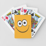 Happy smiling orange cartoon smiley face funny bicycle poker deck