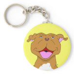Happy Smiling Pit Bull Keychain