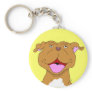 Happy Smiling Pit Bull Keychain