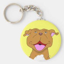 Happy Smiling Pit Bull Keychain