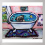 happy smiling pug bath print