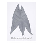 Happy Smiling Silver Stars Couple Wedding Invites invitations