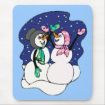 Happy Snow Couple Mousepad