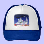 Happy snow man at Christmas time hats