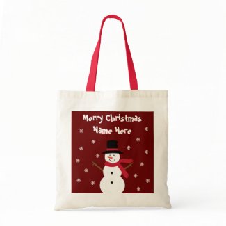 Happy Snowman Christmas Gift Bag bag