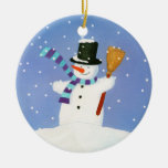 Happy Snowman Christmas Tree Ornaments
