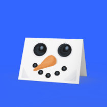 Happy Snowman Face Card