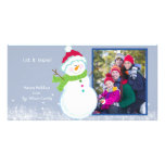 Happy Snowman Holiday Winter Photo Picture Card
