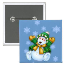 Happy Snowman Pin