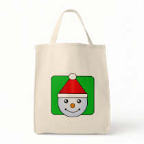Happy Snowman Toon Holiday Tote Bag